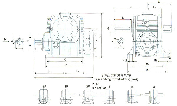 TPA平面包絡(luò)環(huán)面蝸桿減速機結(jié)構(gòu)圖 TPA平面包絡(luò)環(huán)面蝸桿減速機結(jié)構(gòu)圖
